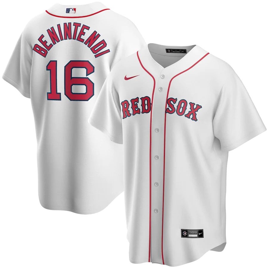 Mens Boston Red Sox 16 Andrew Benintendi Nike White Home Replica Player Name MLB Jerseys